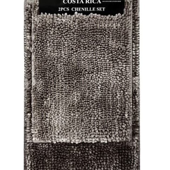 CATALINA HOME Costa Rica Soft Chenille Luxurious 2PC. Set (DK Grey) - Picture 3 of 6